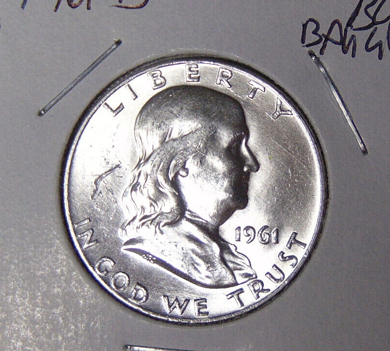 BU 1961-D Franklin Silver Half Dollar Large Obverse Bag Mark Uncirculated (72224