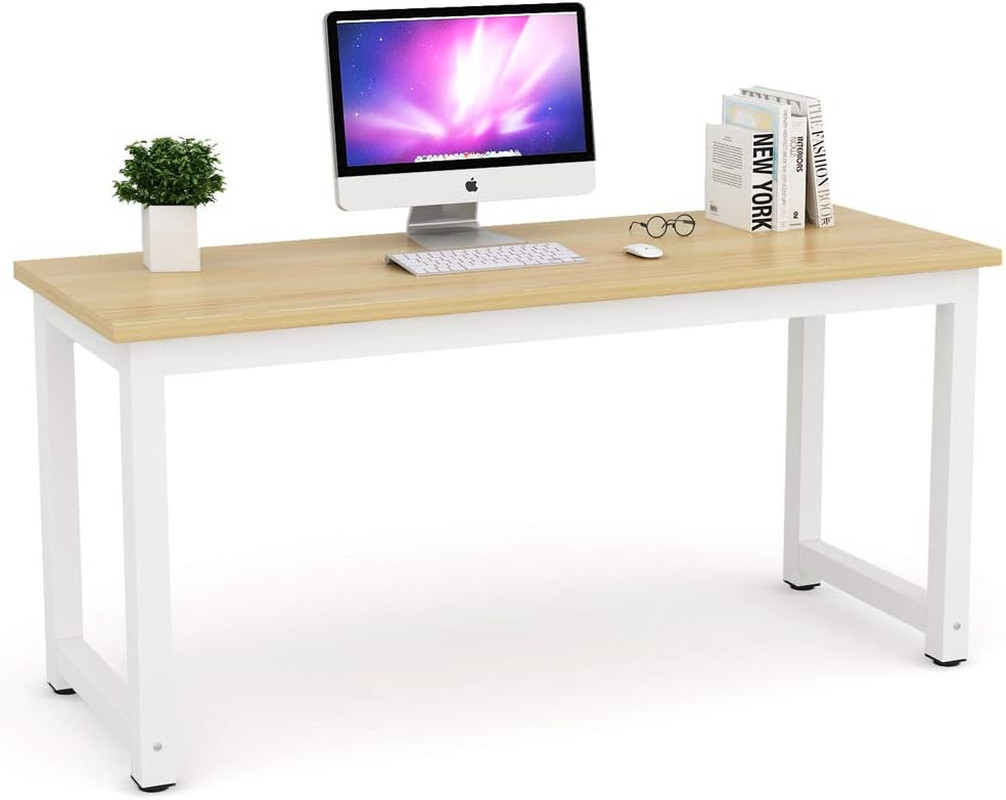 Spacious 63" Walnut Computer Desk for Home Office & Study Workstation