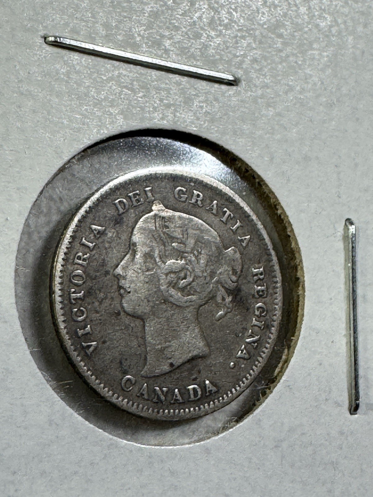 1889 Canada 5 Cents Small Silver Coin Cleaned