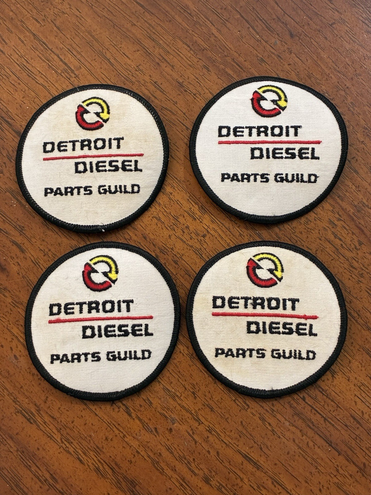 SET OF 4 VINTAGE DETROIT DIESEL ENGINE PARTS GUILD PATCHES  BUS & TRUCK  MOTORS
