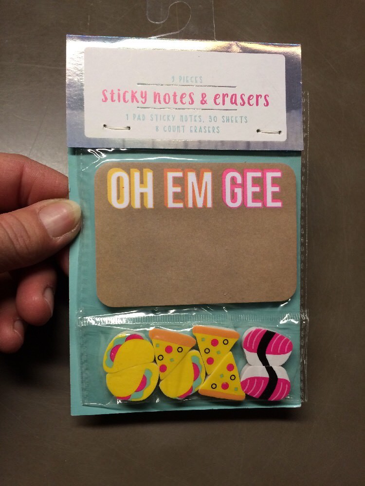 Girls 5+ 9-Piece  Sticky Note & Erasers Set  Lot Of 30 Packs  New