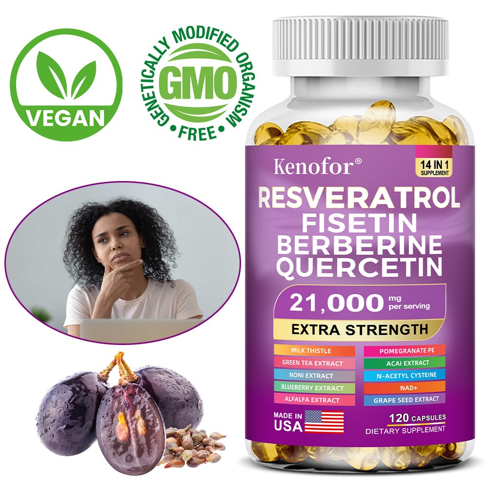 Resveratrol Supplement Formula With Berberine 4000mg Quercetin 800mg 120capsules