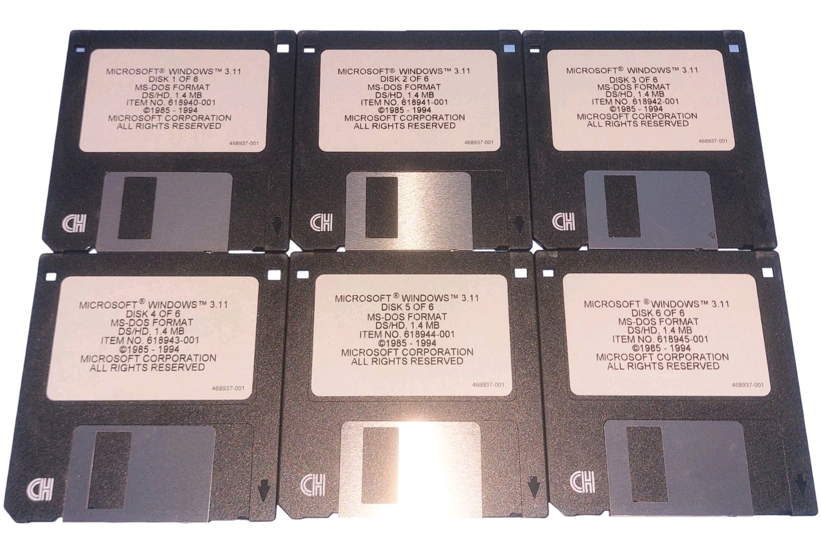 Microsoft Windows 3.11 Operating System Software 3.5" Floppy Disk 1993 Lot Of 6