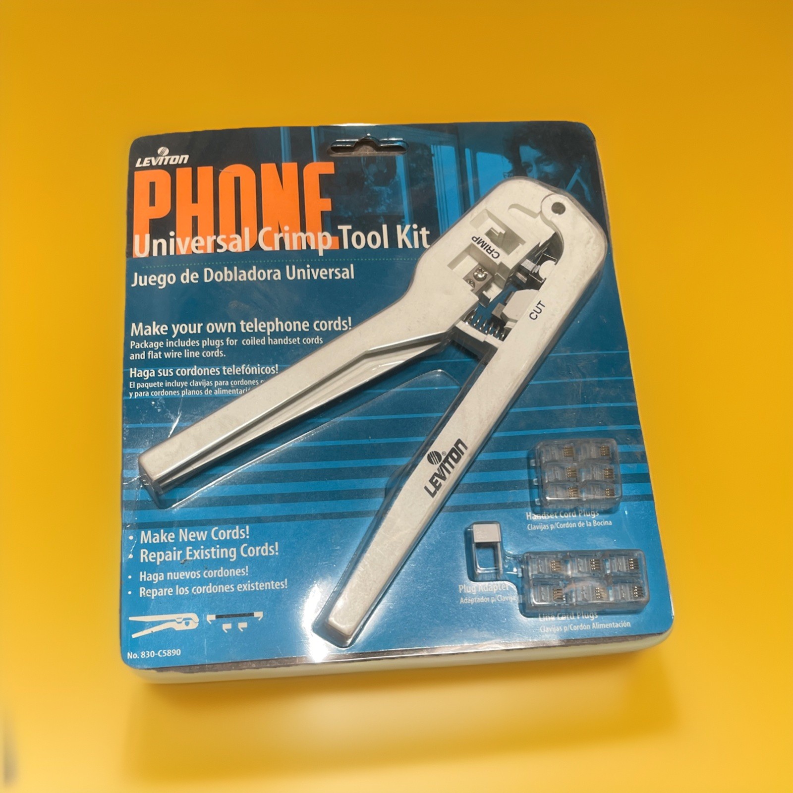 🔥1 Unit ~ Leviton 830 C5890 Phone Crimping Kit Universal Phone Crimper Tool🔥