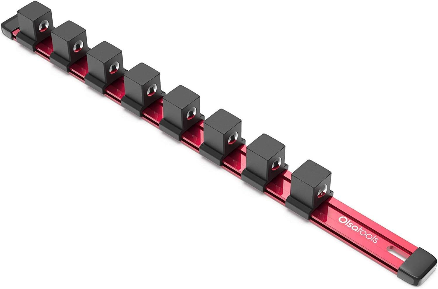 Socket Organizer - 3/4-Inch Drive - Red Rail Holder for Impact Sockets - Heavy-D