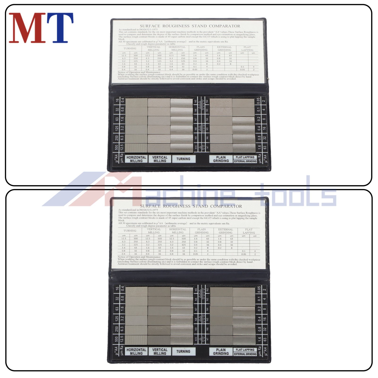 30Pcs Machining Finishing Comparator, Durable Steel Roughness Standard Block
