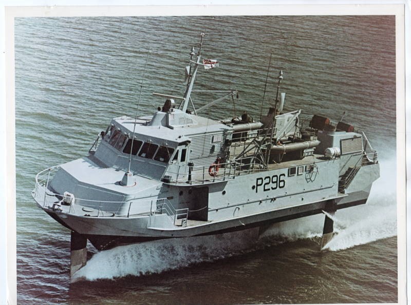 1980 Royal Navy Boeing Jetfoil P296 HMS Speedy Original Lithograph Print