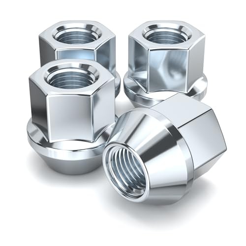 1304-14S Chrome 1/2"-20 Open-End Bulge Acorn 3/4" Hex ( Open-End ) 4 Pack Zinc