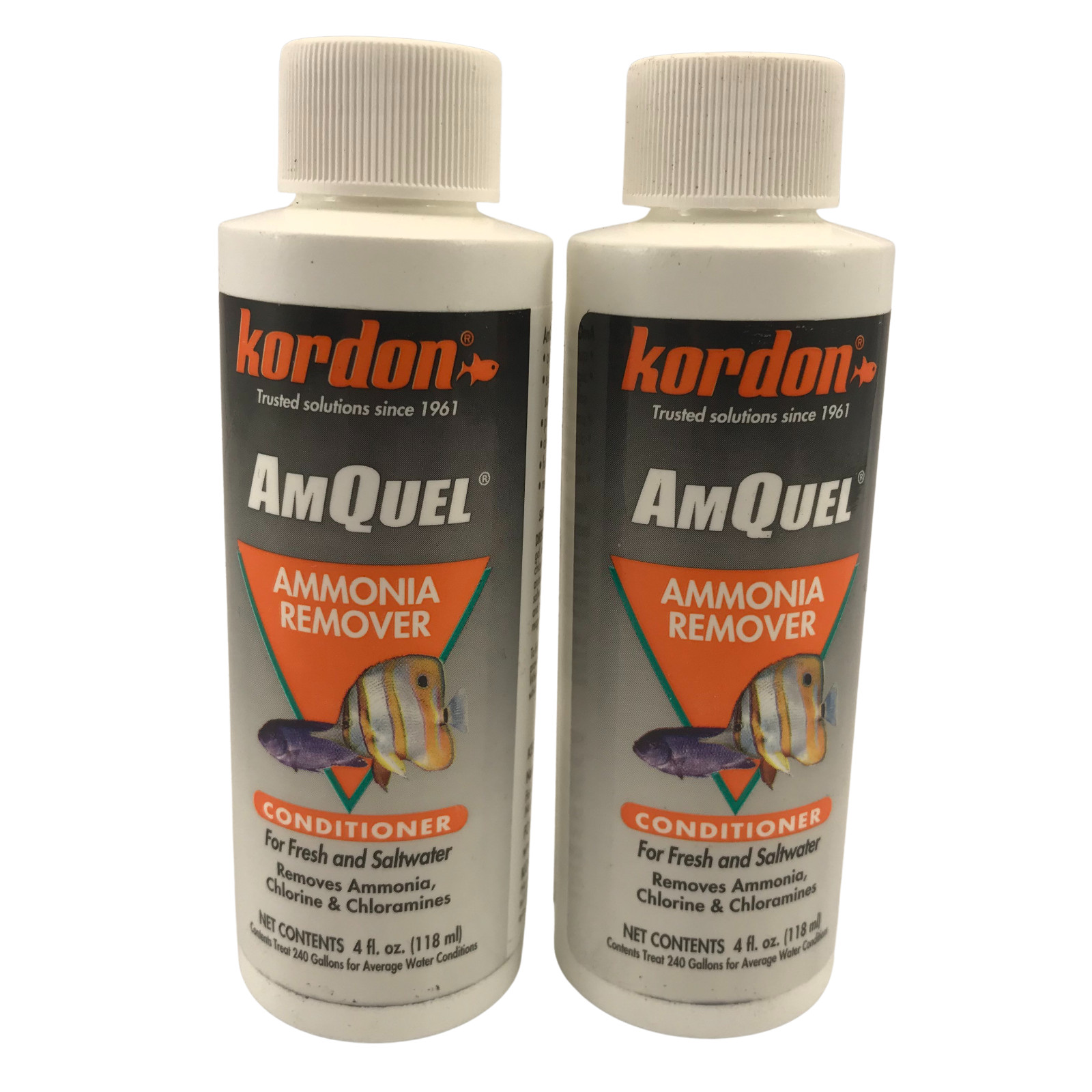 Kordon AmQuel Chlorine Ammonia Remover Water Conditioner 4 oz. Lot of 2