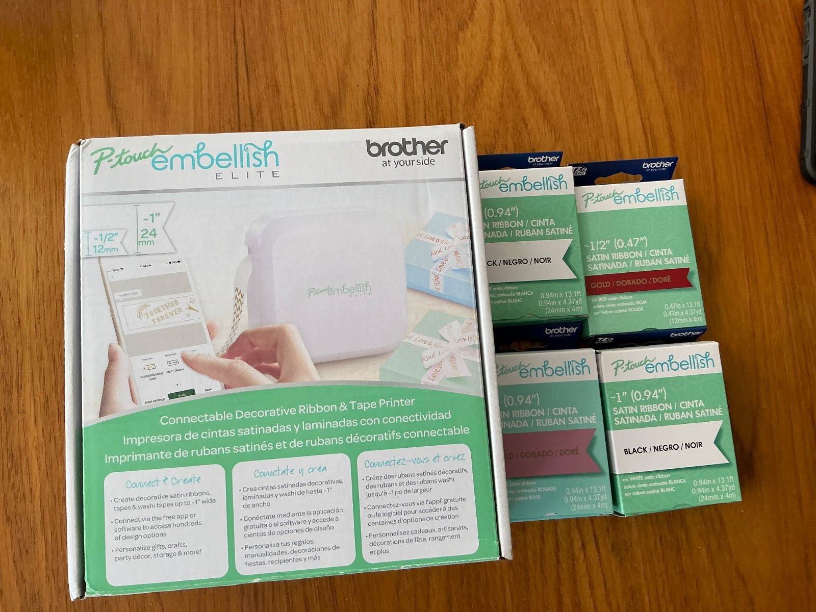 Brother P-touch embellish Elite Decorative Ribbon and Tape Printer + Ribbons