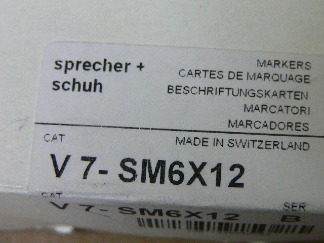 Sprecher & Schuh V7-Sm6x12 Terminal Block Marker Card