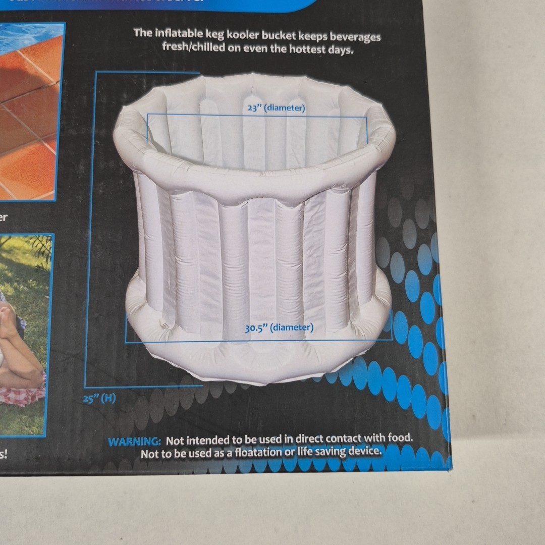 Inflatable kegkoolerbucket Holds 150lbs 23" Diameter Cooler Beer Pool Drinks
