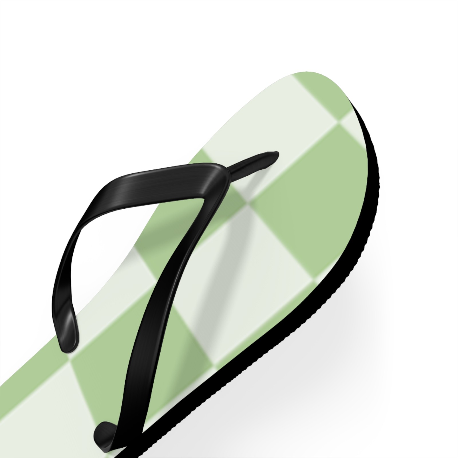 Green Checkered Sandals, Beach Shoes, Vacation Flip Flops, Pool Slides