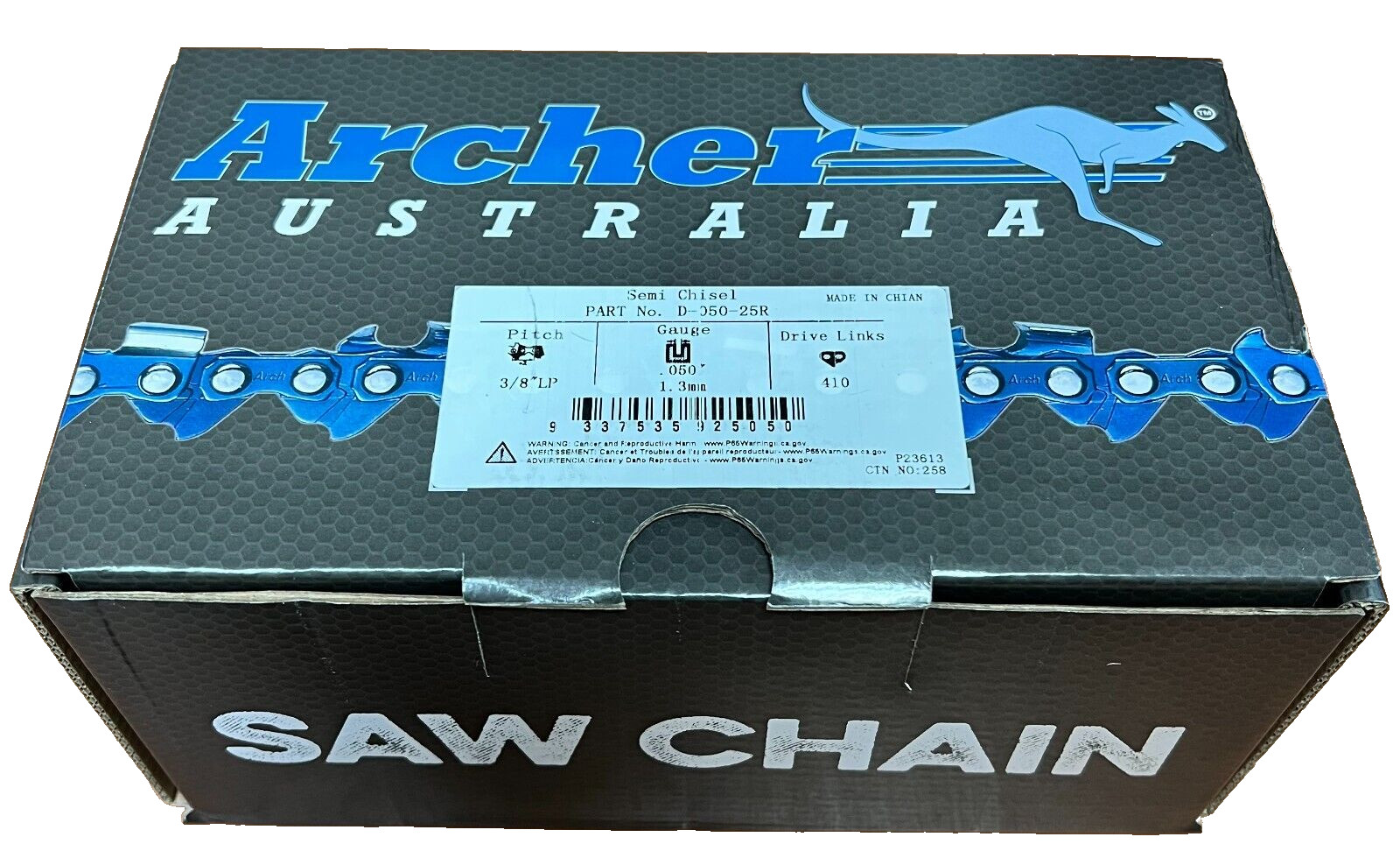 25ft Archer Roll 3/8"LP .050 Chainsaw Chain replaces 91VXL25U 91VG25U 91PX25U