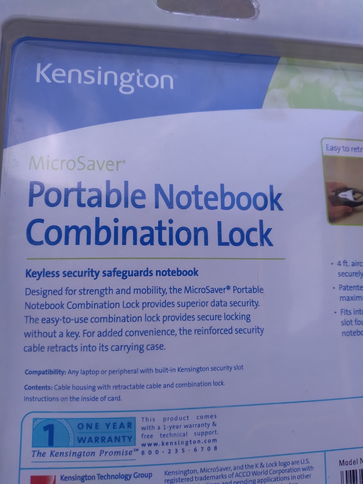 NEW Kensington Portable Notebook Combination Lock