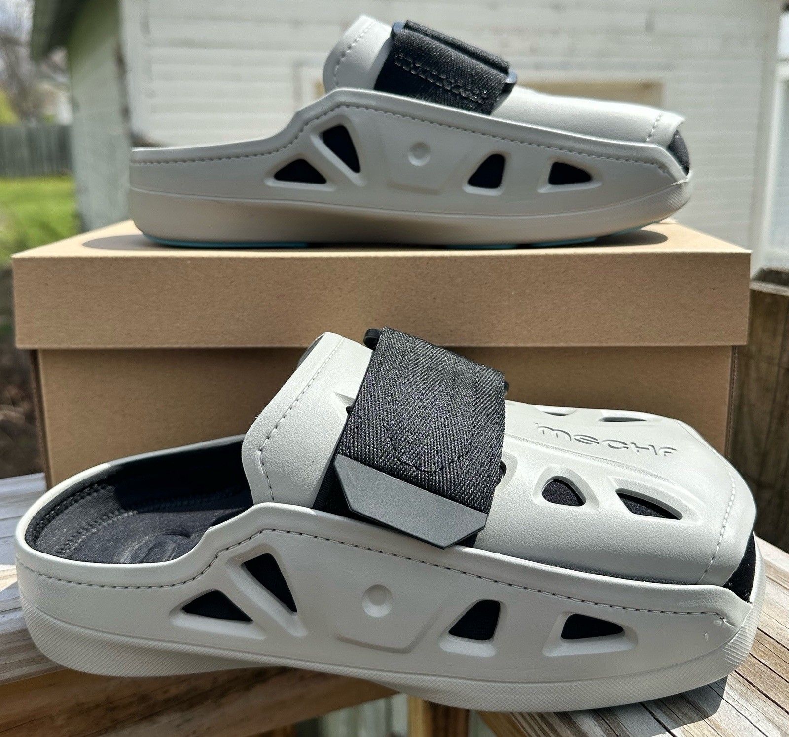 MSCHF AC2 Men's Slide Sandals Gray Blue Black Adjustable Strap US 8 UK 7 EU 41