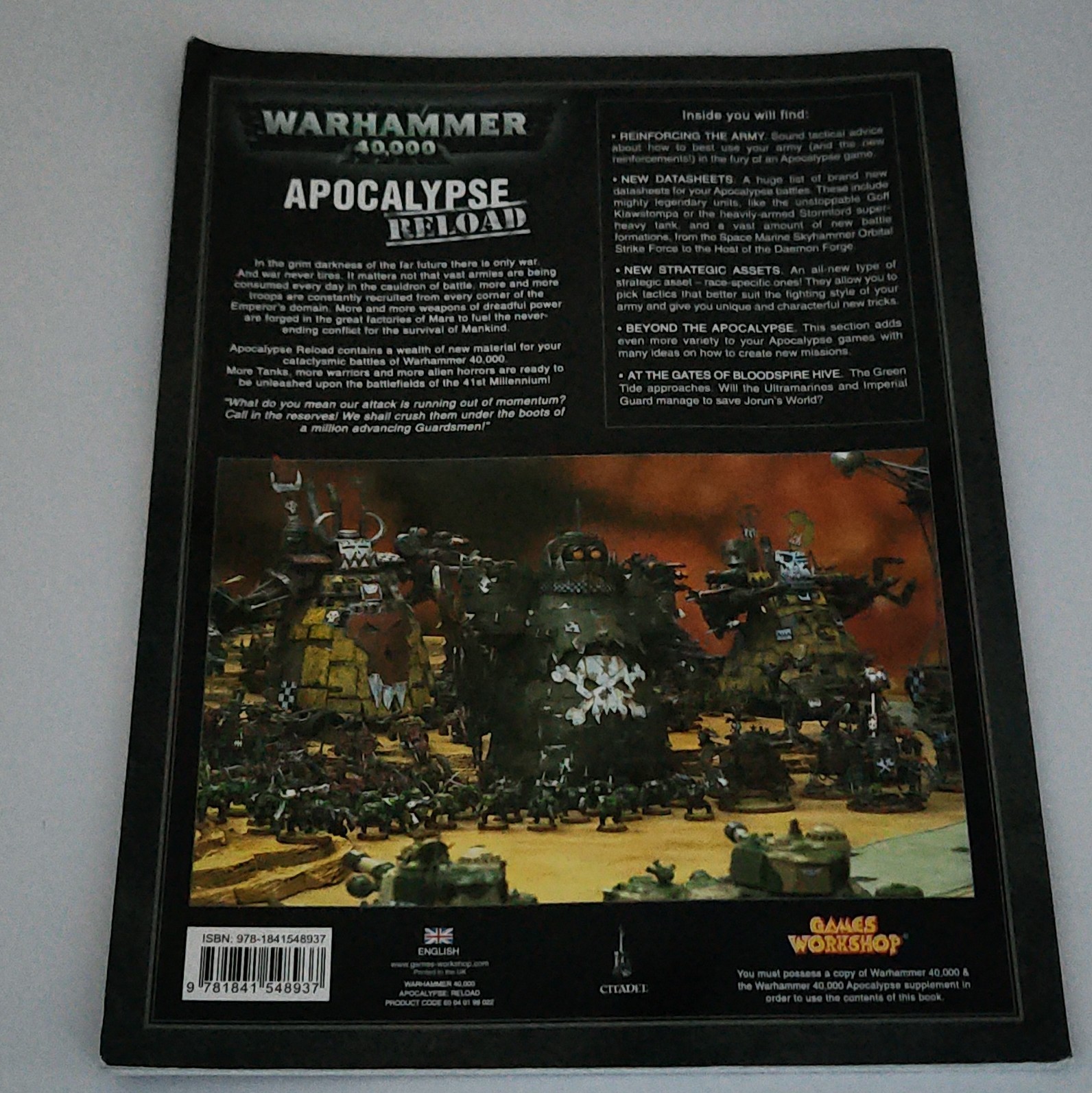 Warhammer 40K Apocalypse Reload Expansion Book English