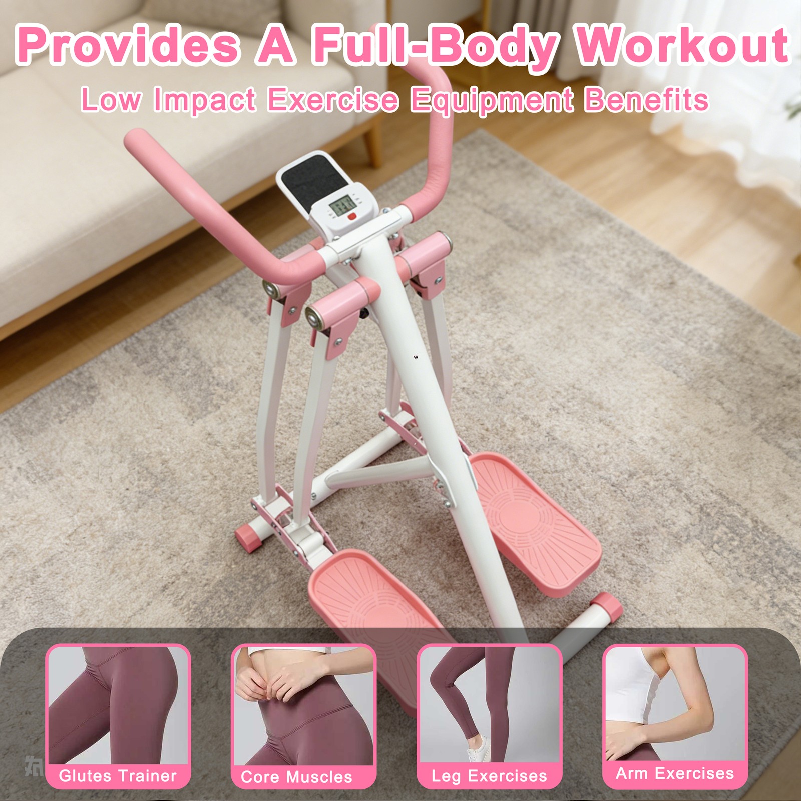 Air Walk Elliptical Machine Foldable Cardio Cross Trainer Glider