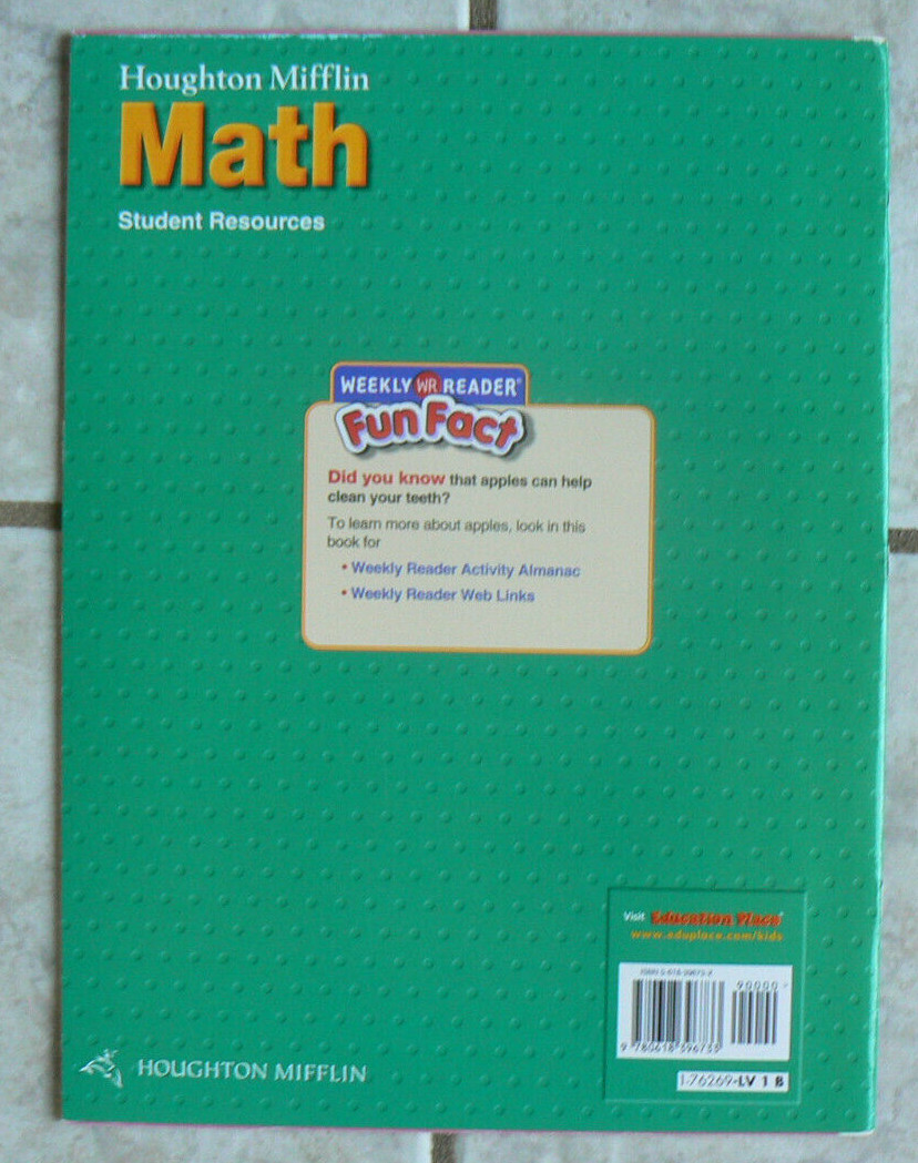 Houghton Mifflin MATH 1/1st Student Resources:Glossary,Workmats,Activity Almanac