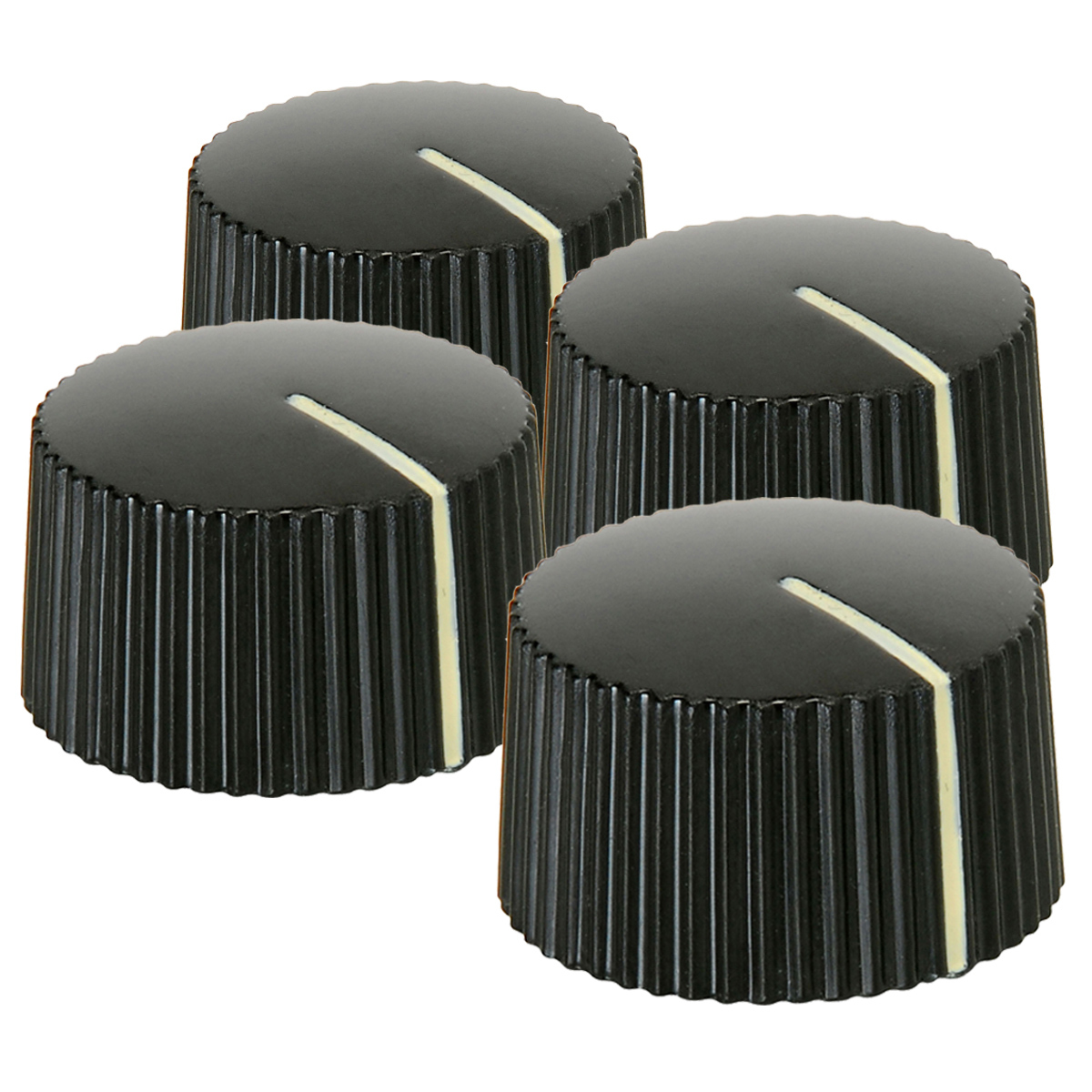 Four Pack Penn Elcom Z408015 Vintage Amplifier Knob white notched tip indicator