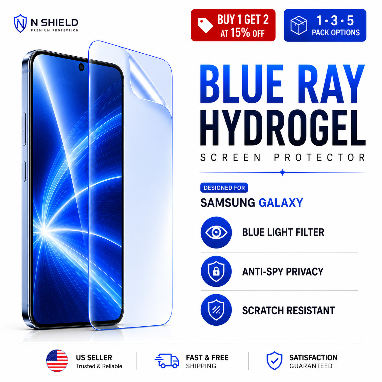 Samsung Galaxy All Models Blue Ray Anti Blue Light Screen Protector Premium