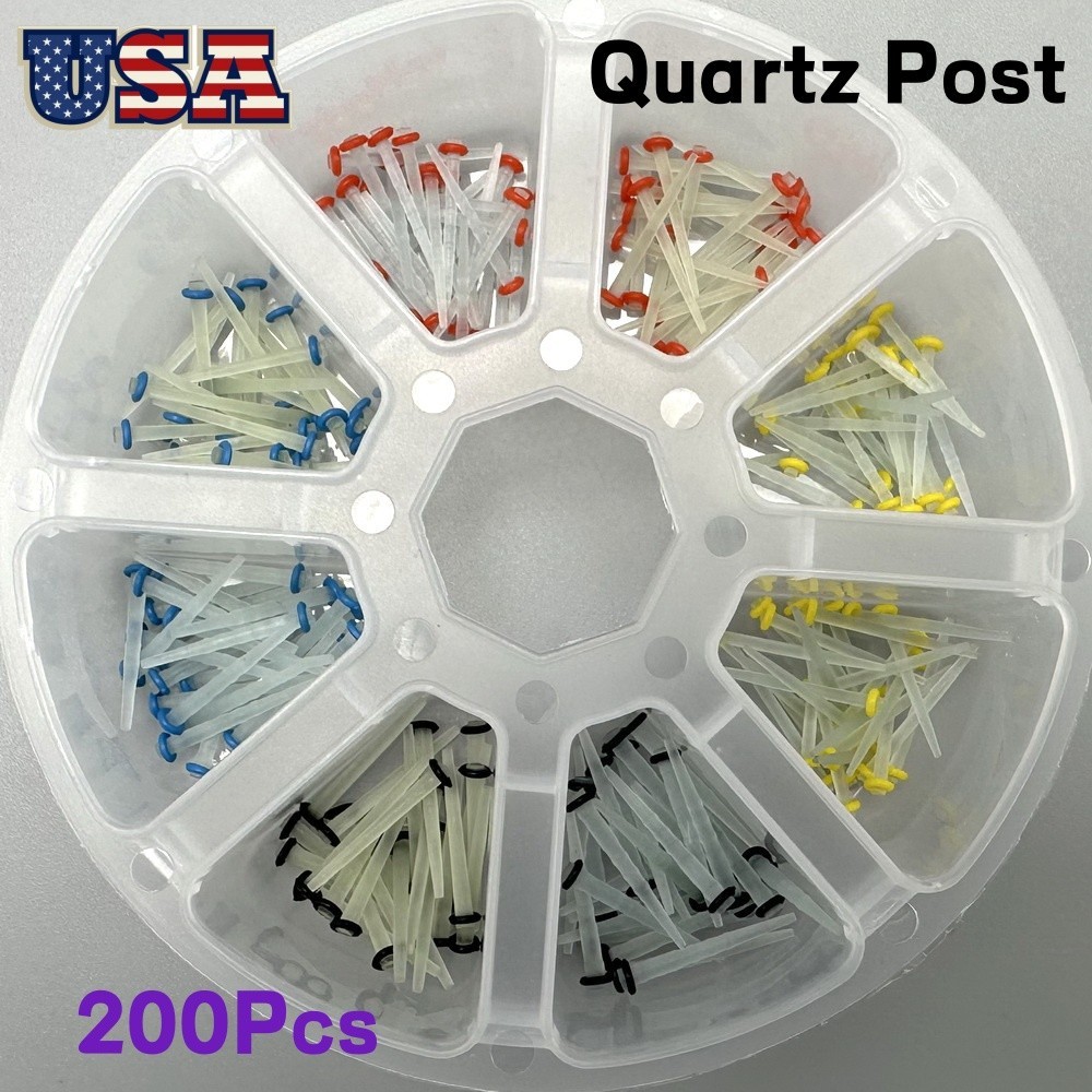 200x Dental Fiber Post Quartz Straight Screw Teeth Restorative 1.2 1.4 1.6 1.8mm