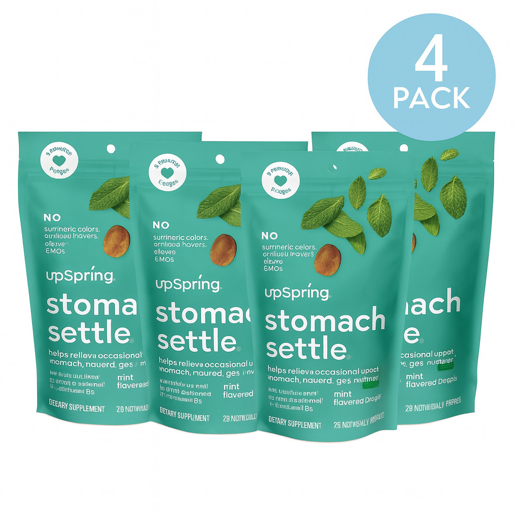UpSpring Stomach Settle Mint Drops 28ct 4 Pack EXP 06/2026 New