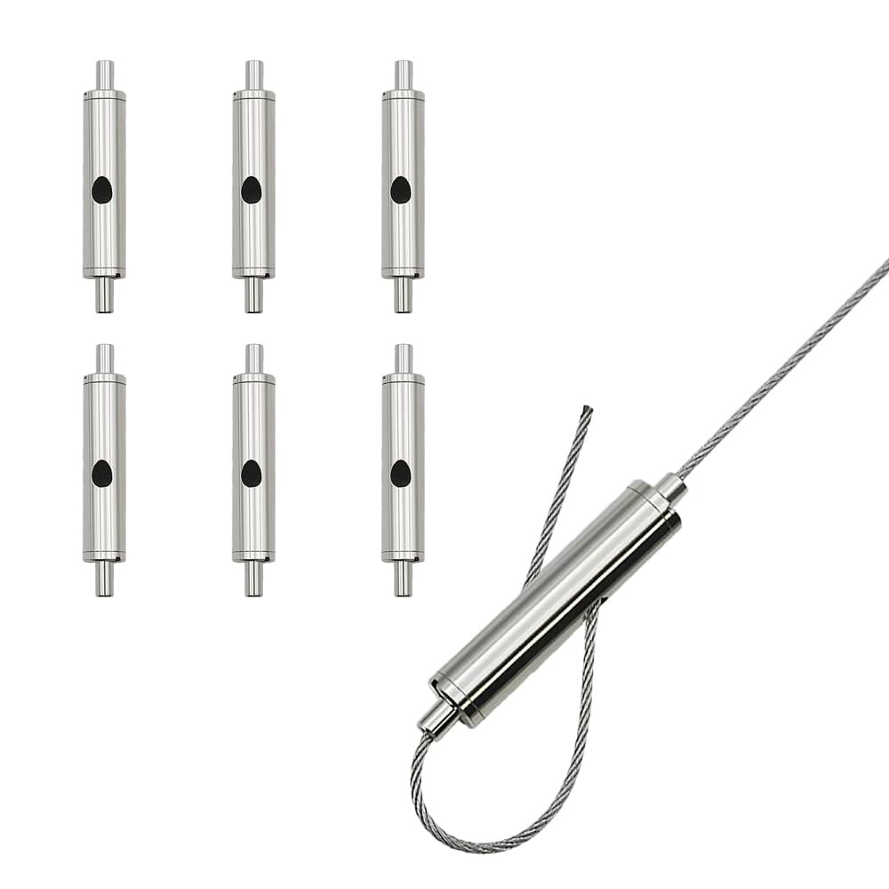 6 Pack Stainless Steel Wire Rope Cable Clamps Clips for 1-2mm Christmas
