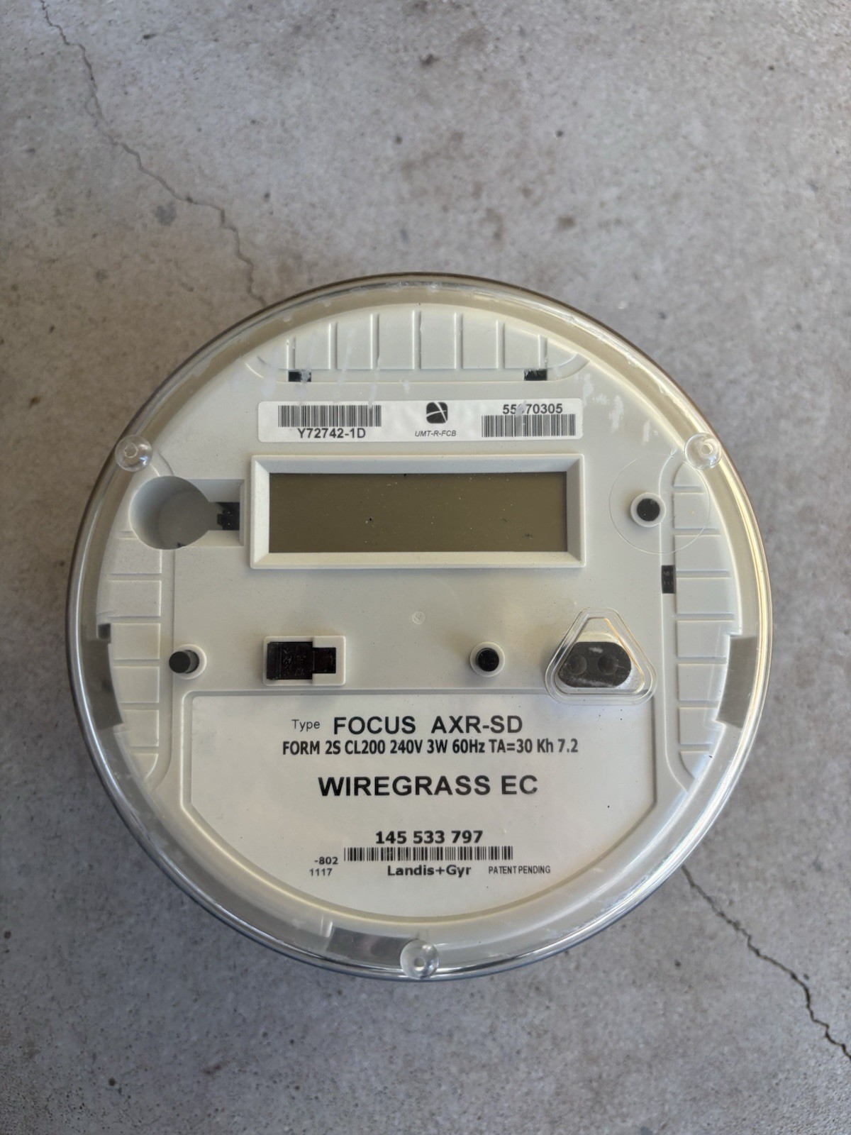 Allegiant Focus AXR-SD Type Electric Meter Form 2S CL200 240V 3W 60HZ TA=30 KH7.