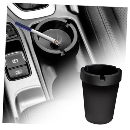 Car Ashtray with Lid Smell Proof,High Grade Detachable Smokeless Ashtray Black