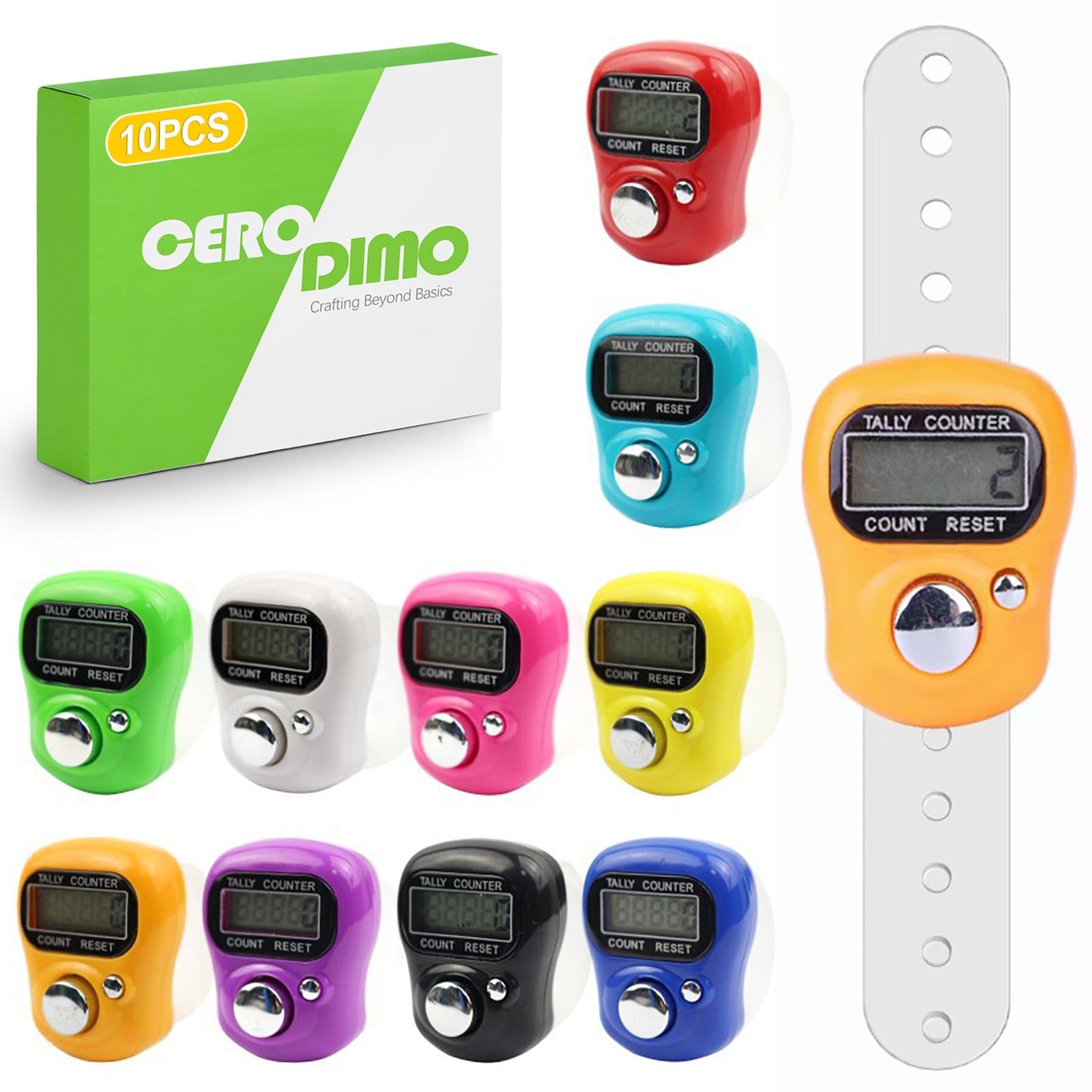 10-Pack Mini LCD Digital Finger Clicker Counter, 5-Digit Handheld Tally Count...