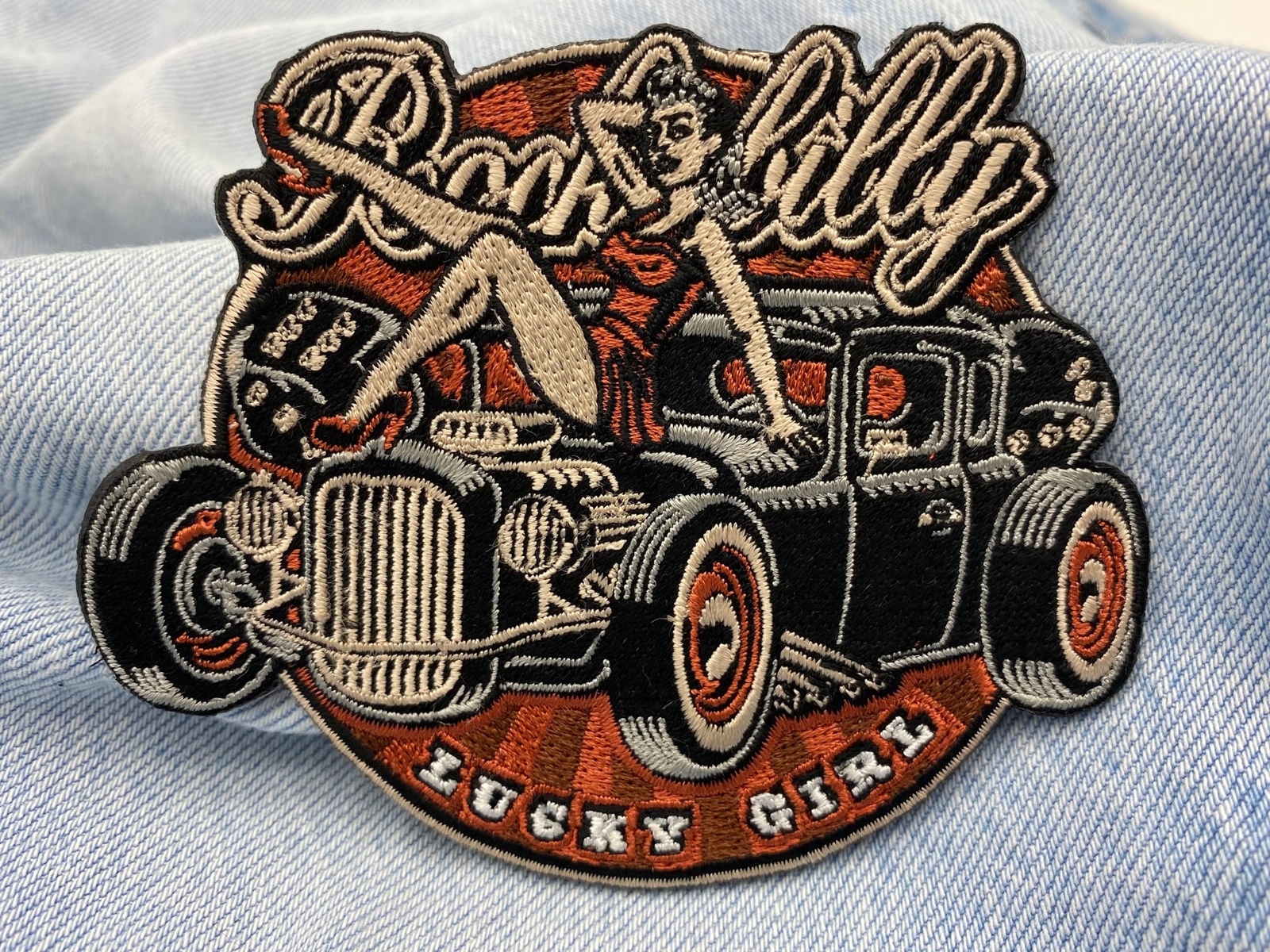 Vintage Retro Rockabilly Iron On Patch | 80s Vintage Motorcycle Cowl