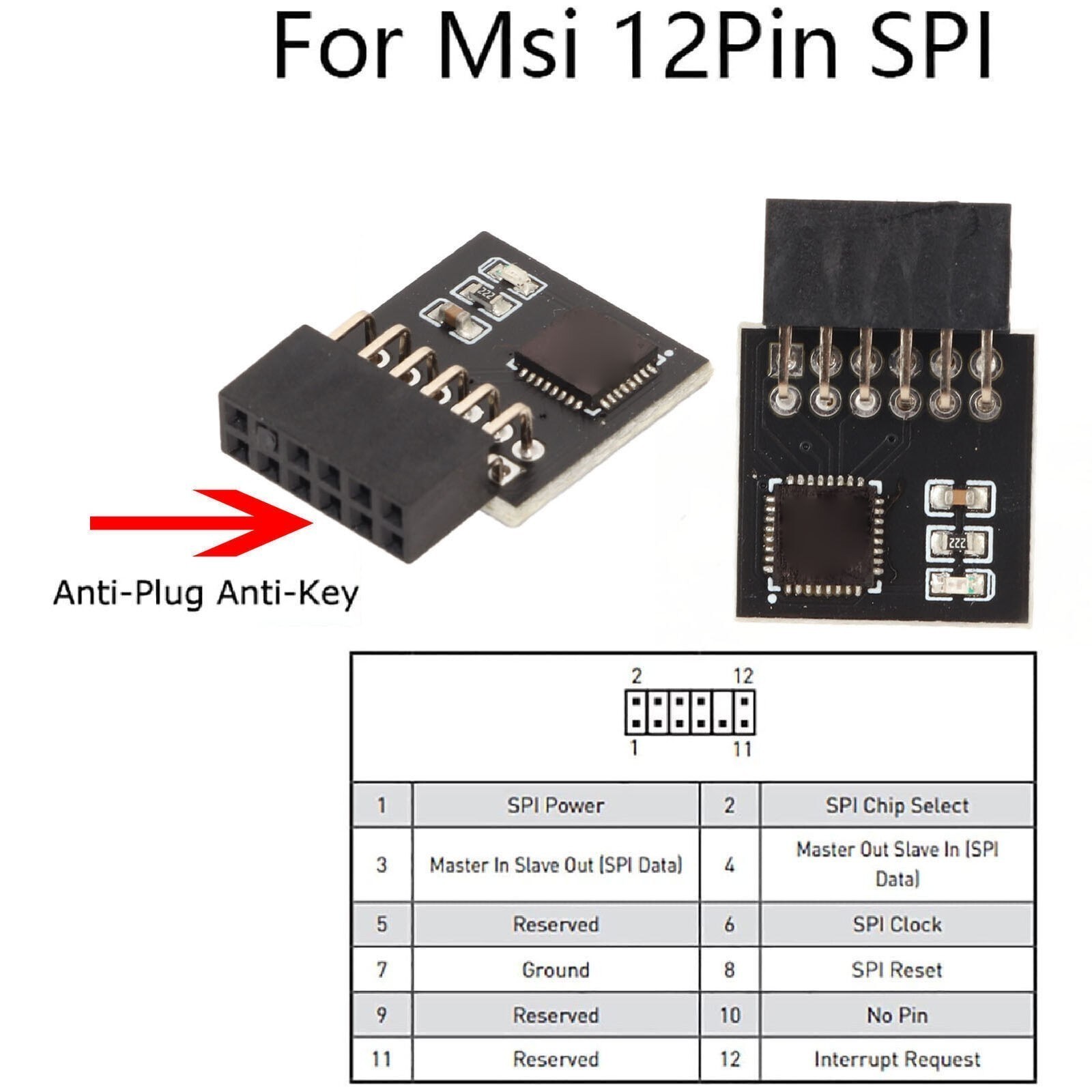 TPM 2.0 Module SPI Interface Stable HighSafety Durable Material 12Pin SPI Module