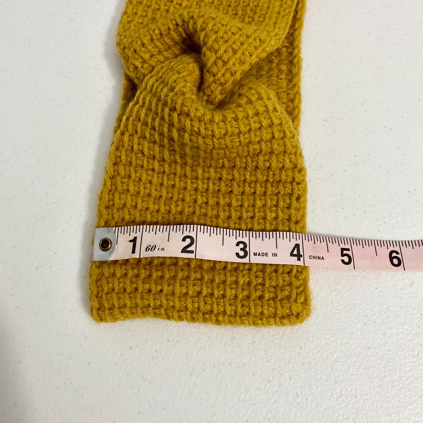 Handmade Tunisian Crochet Twist Ear Warmer Headband Mustard Yellow Rustic Chic