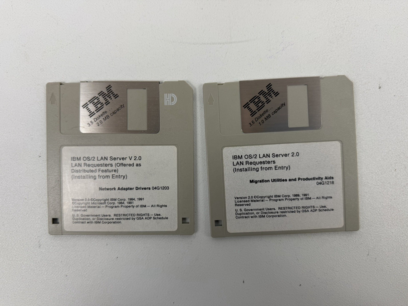 Vtg Rare IBM OS/2 Lan Server Version 2.0 Entry 3.5" Floppy Disks & References