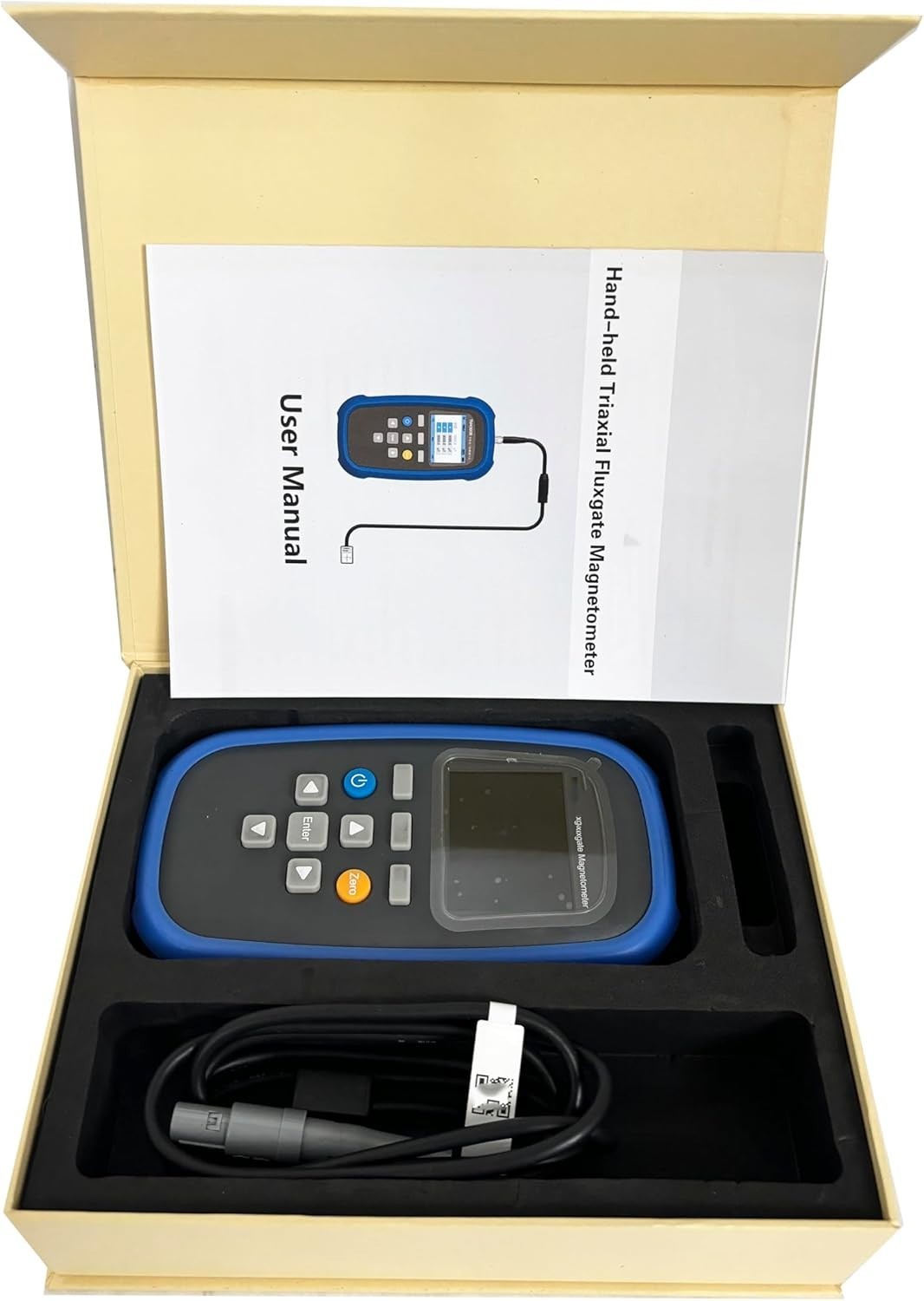 Triaxial Fluxgate Magnetometer Class 1 with Accuracy 1% 0-2000uT Selectable