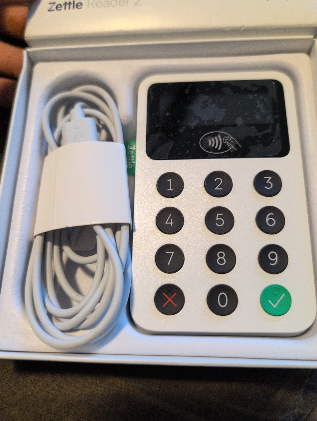 Zettle Reader 2 By Paypal Credit Card Reader w/ Cable & Quick Guide - White