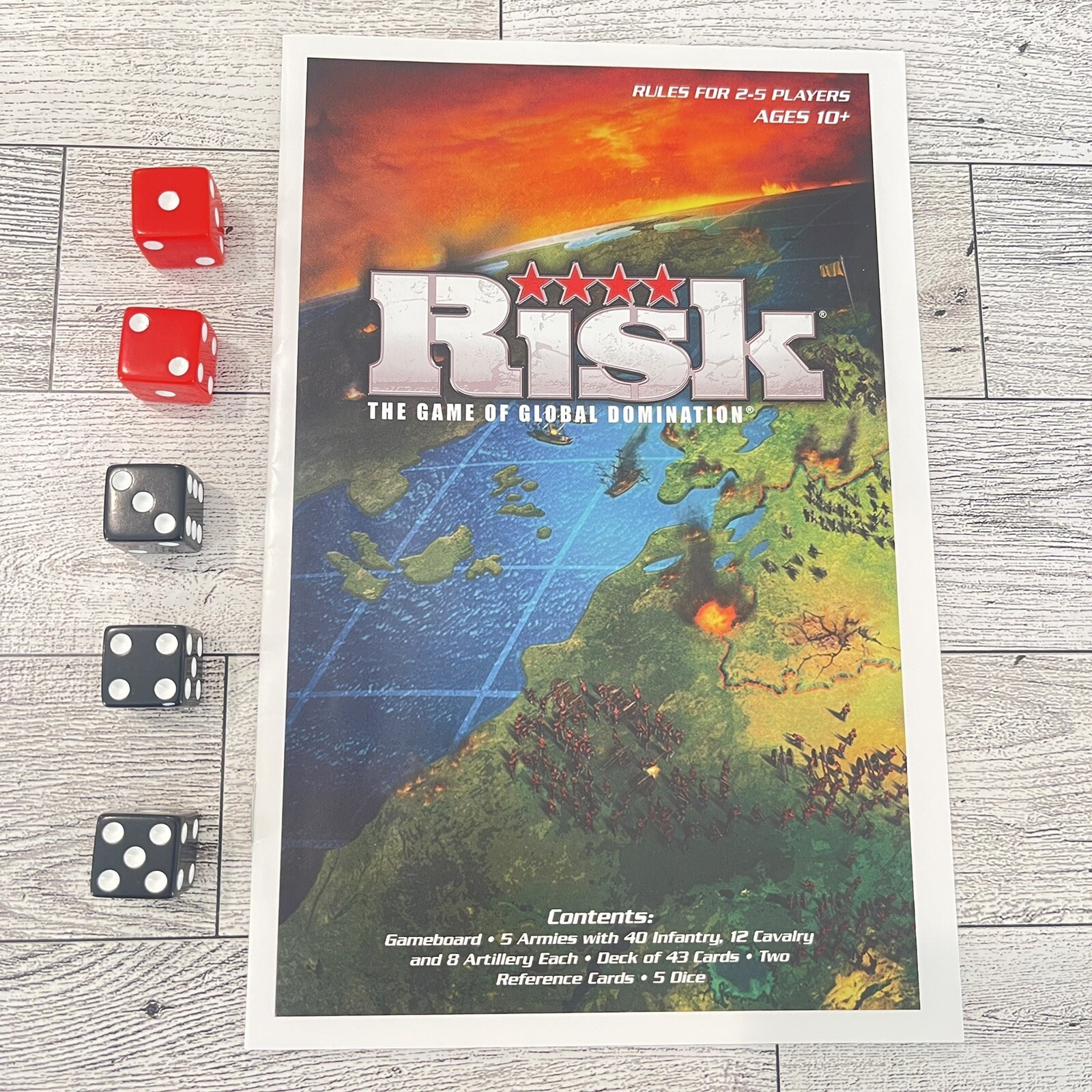 NEW 2010 RISK Board Game Replacement Instructions And Red/Black Dice only