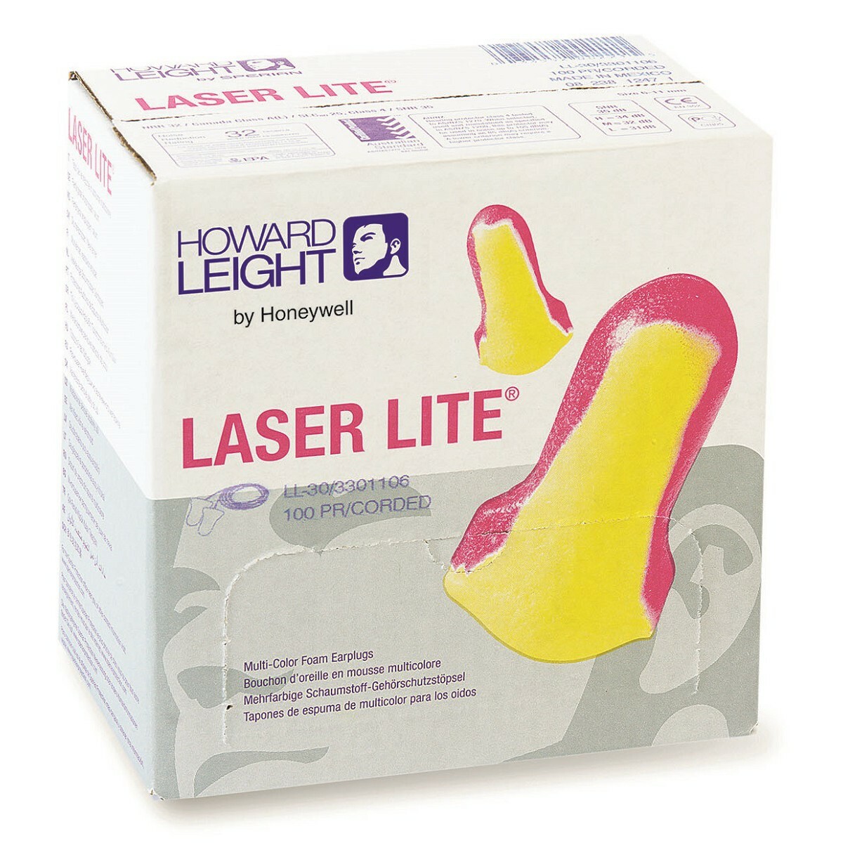 LL30 Laser Lite CORDED Hearing Protection Work Ear Plugs Noise Reduction NRR 32