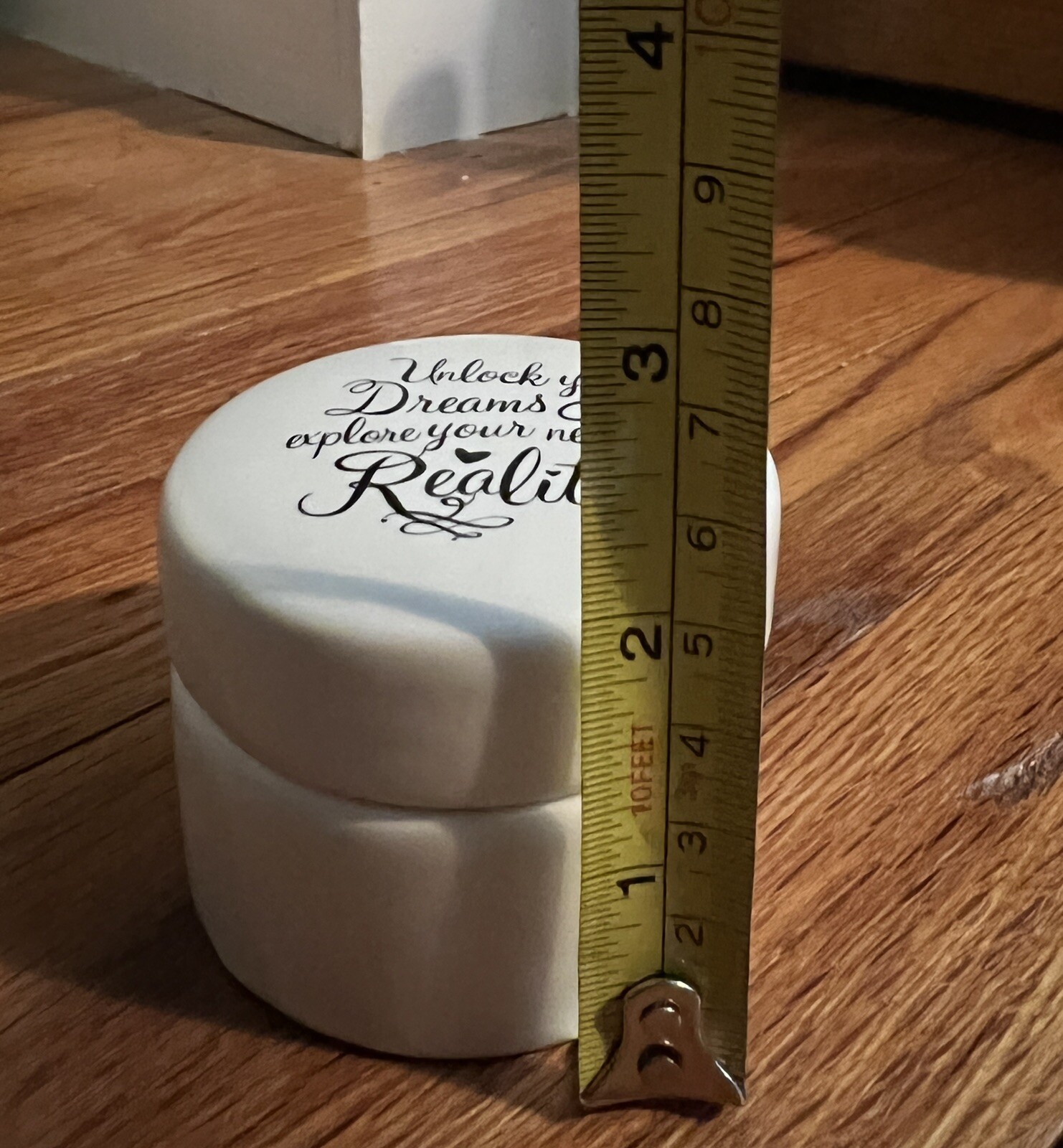 Round Trinket Box With Inspirational Expression ￼ Ceramic￼ 2.5” X 2”