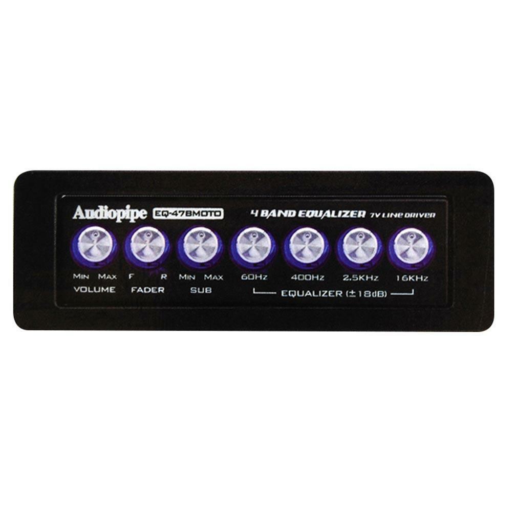 Audiopipe EQ47BMOTO 4 Band 7V Graphic Equalizer