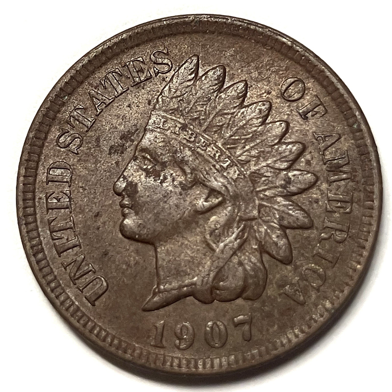 1907 Indian Head Cent Penny. Nice Coin!