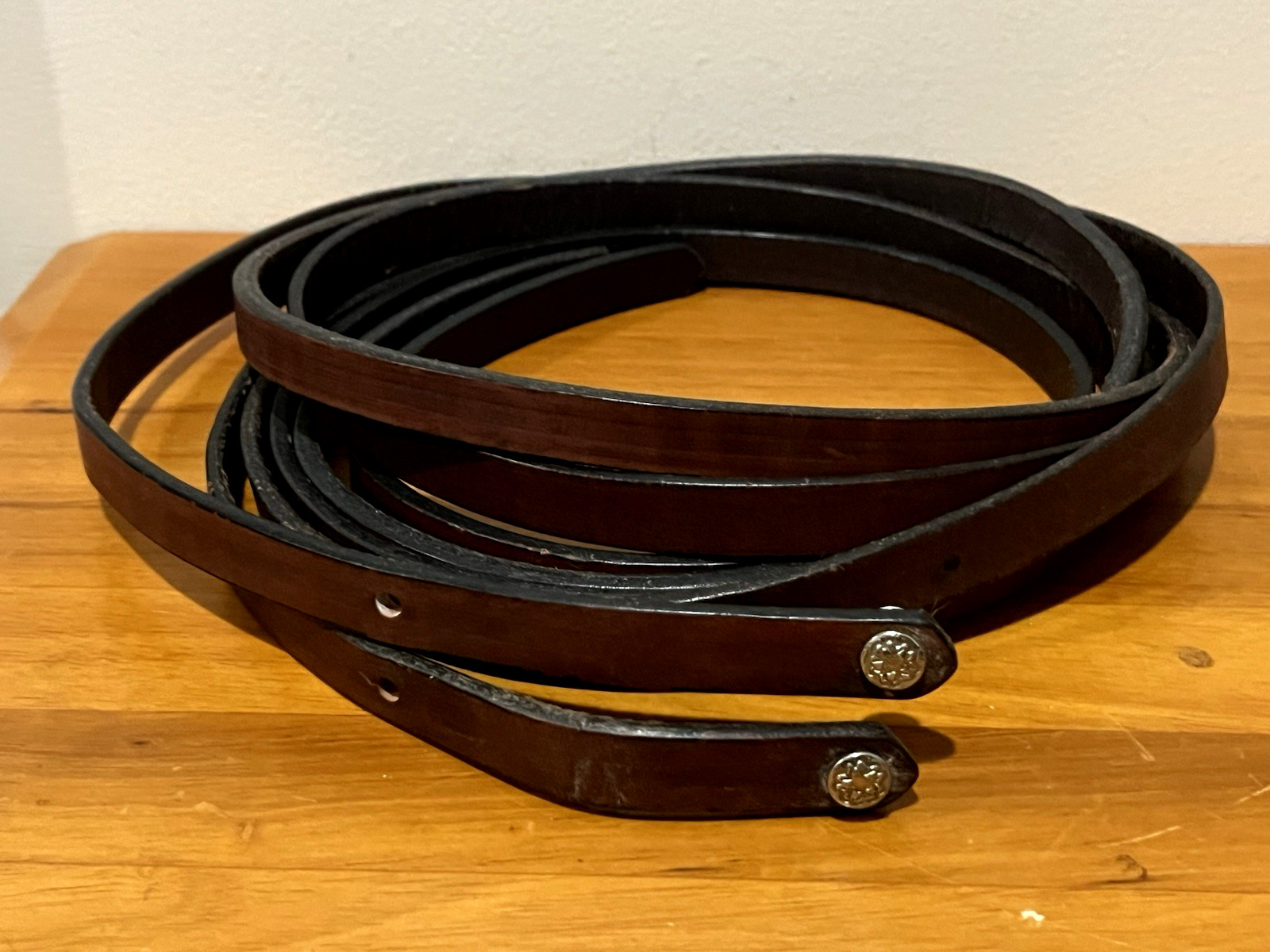 Horse Tack  riding Copenhagen  Brown Leather Split Reins - 7' Long 5/8 Wide 84"