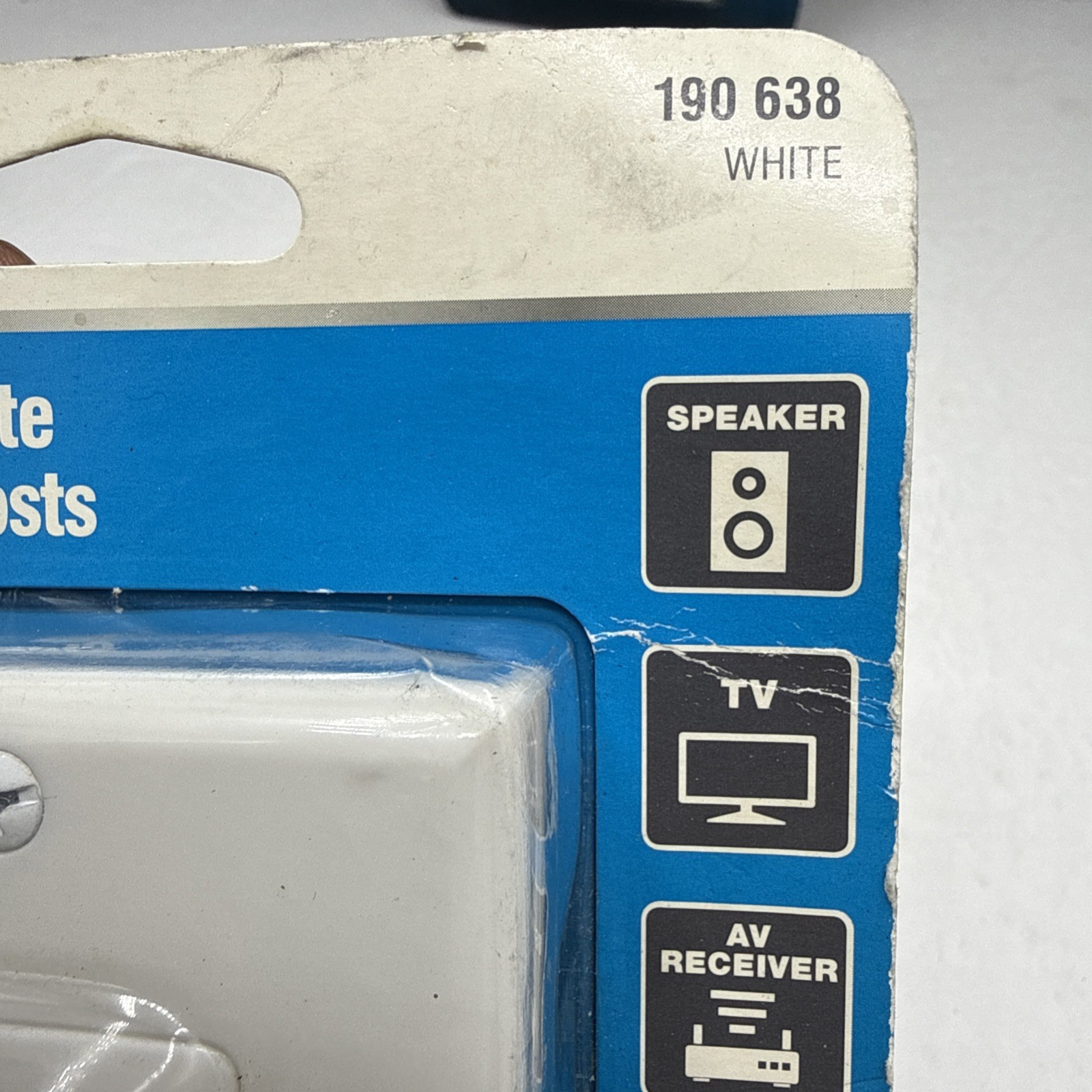 2 Commercial Electric Tech Speaker Wall Plate 2 Binding Posts White 190638