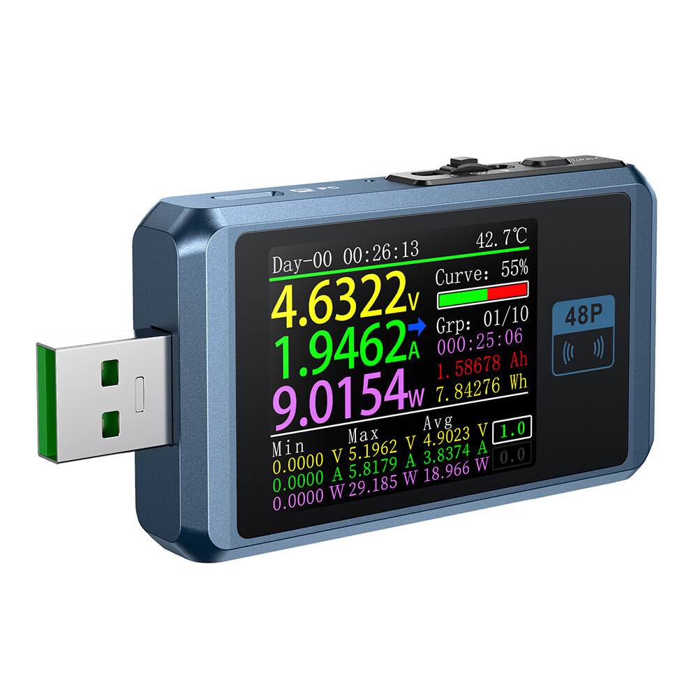 FNB48P Bluetooth USB Tester Voltmeter Ammeter Type-C Charge Detection Trigger US