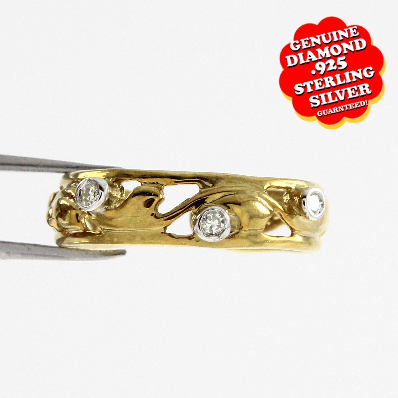 Adjustable Toe Ring Band Natural Diamond Accent in Sterling Silver