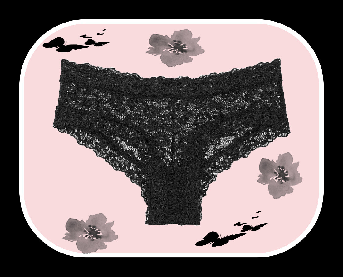 XS  L  XL  NOIR Dk Black ALL FLORAL LACE THELACIE Victorias Secret CHEEKY Pantie