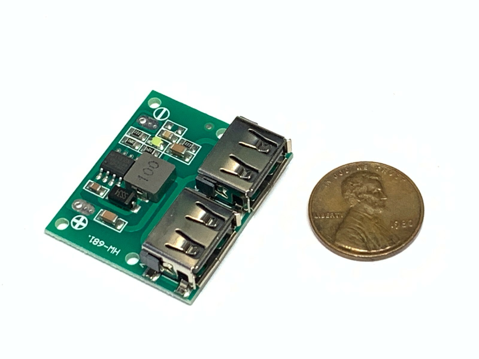 Green DC-DC Buck Step Down Converter 5V 3A Dual USB Charger  Power Supply A34