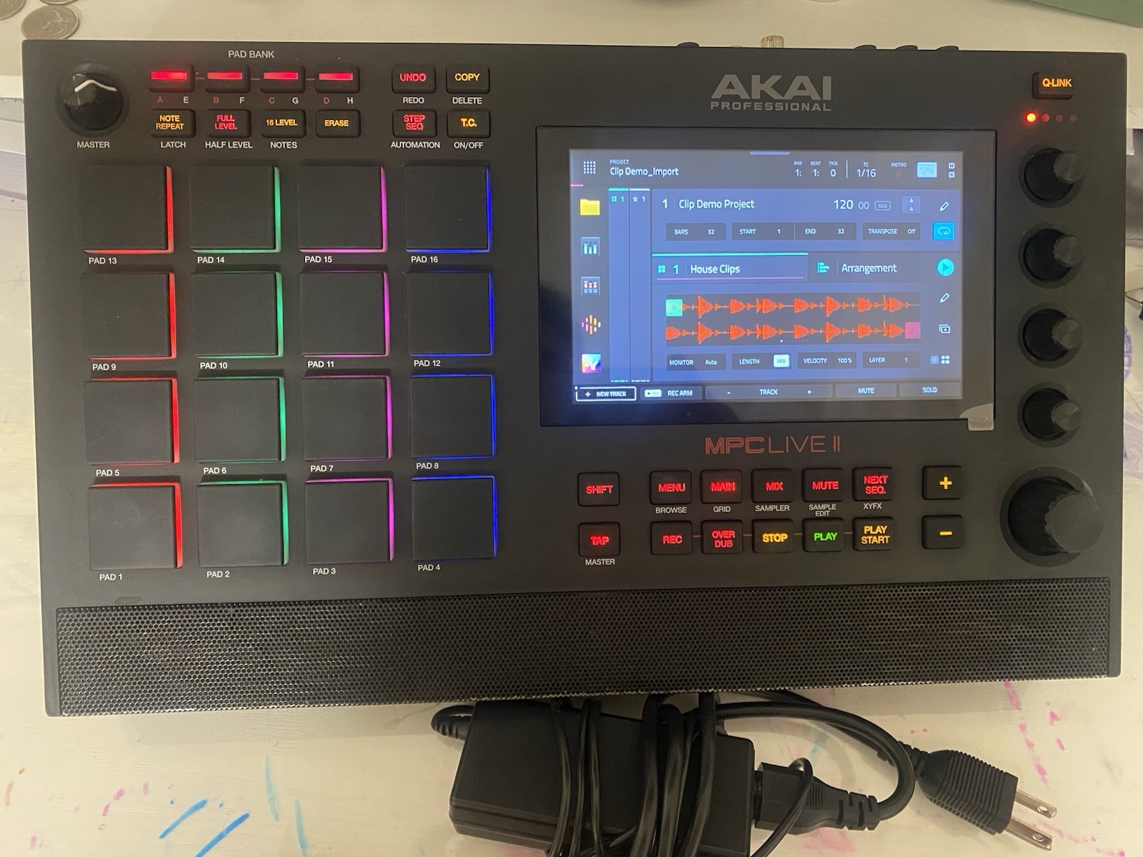 Akai MPC LIVE II Sampler & Sequencer, 16 Pad Triggers, Built-in Effects, Battery