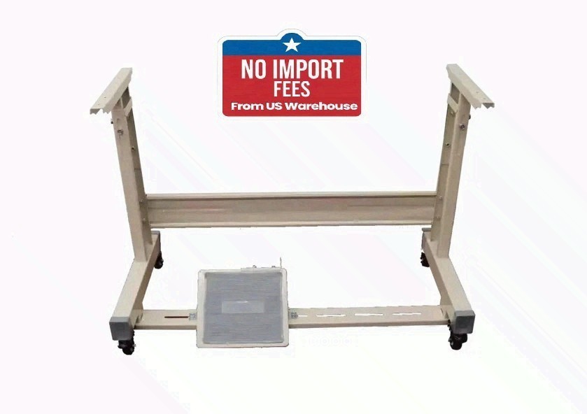 Adjustable T-Leg W/Locking Caster Wheels Table Frame Assembly For Sewing Machine